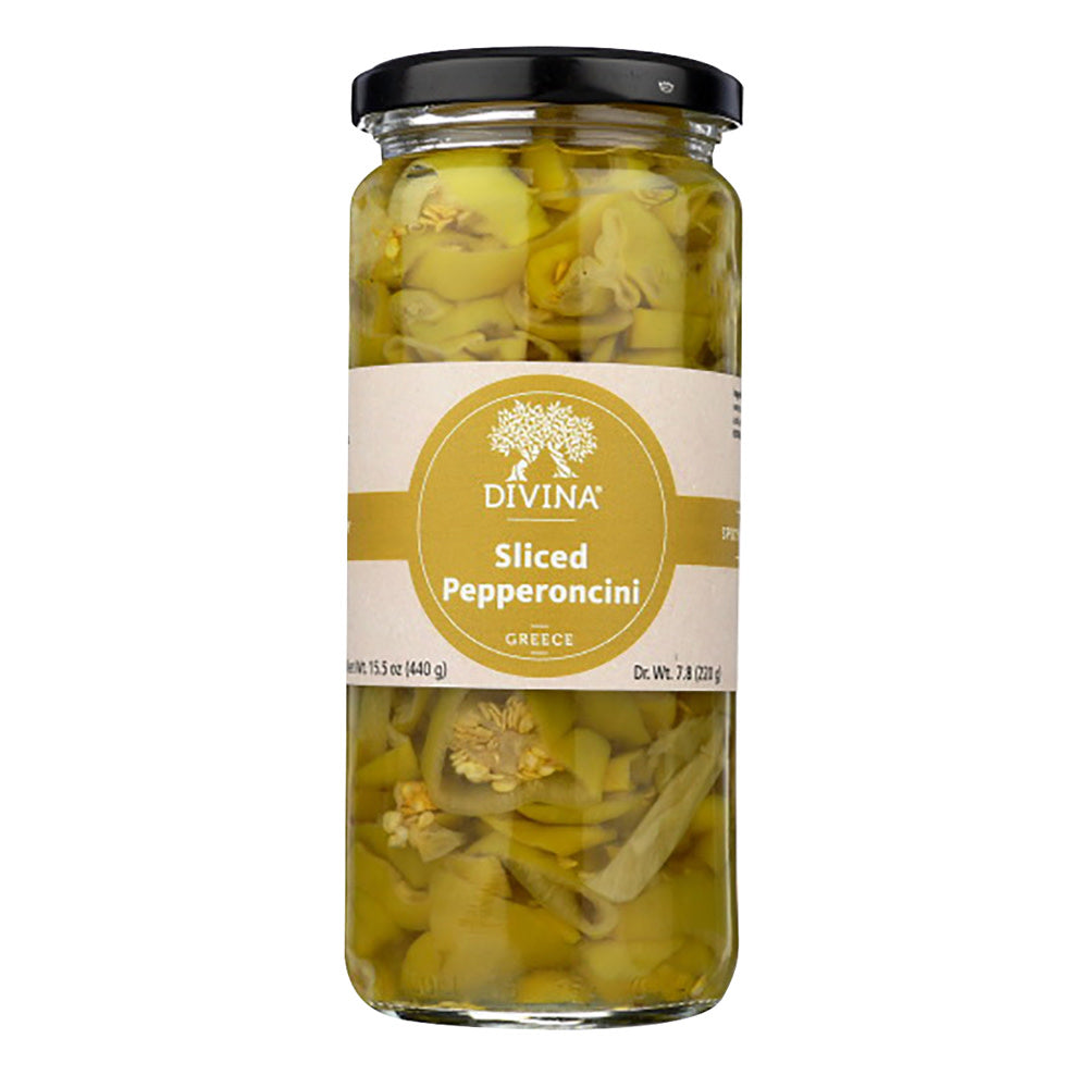 Wholesale Divina Natural Sliced Pepperoncini 15.5 Oz Jar- Bulk