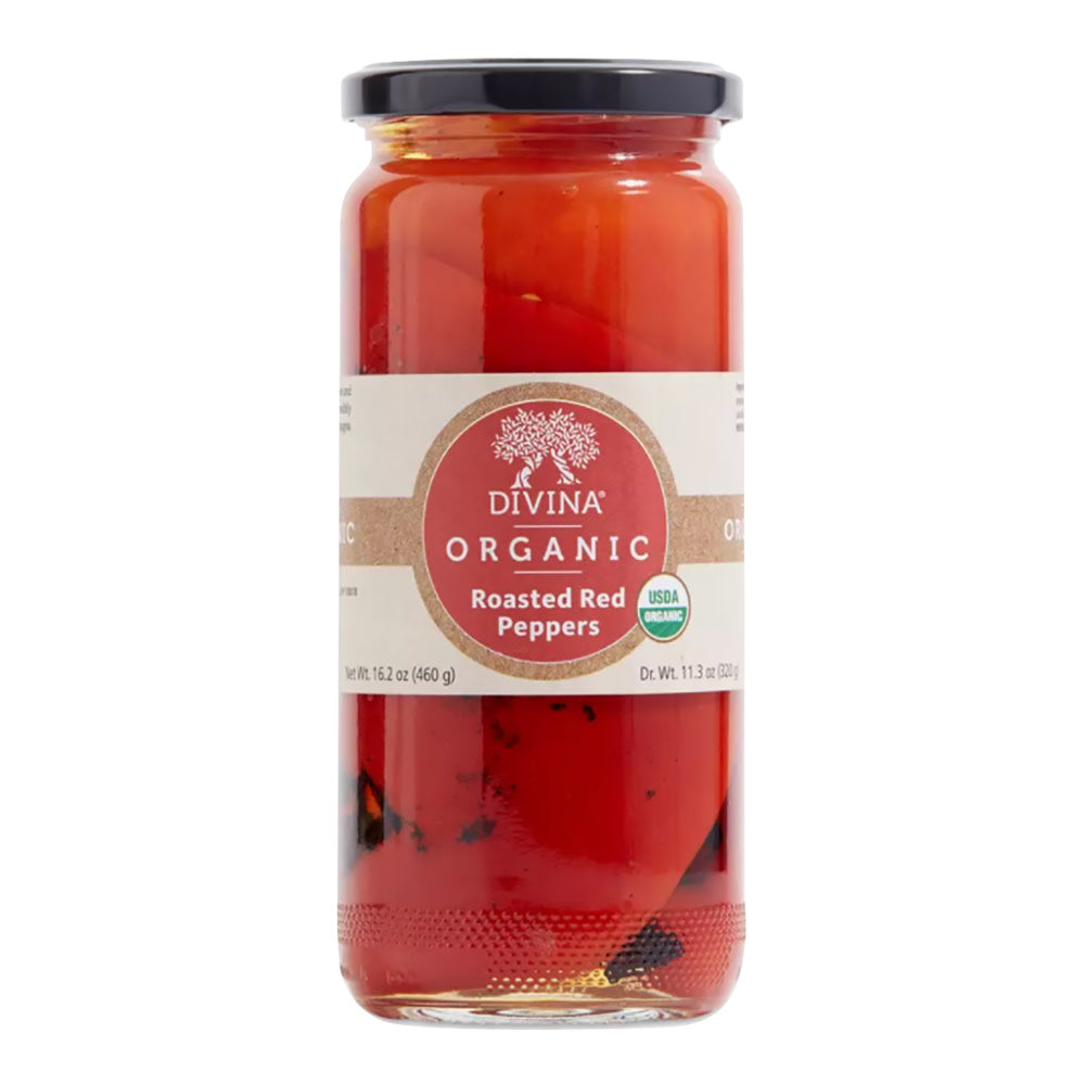 Divina Organic Fire Roasted Sweet Peppers 16.2 Oz Jar