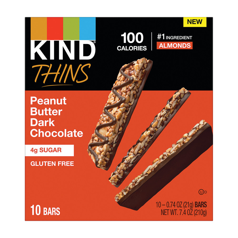 Wholesale Kind Peanut Butter Dark Chocolate Thins 7.4 Oz Box-6ct Case Bulk