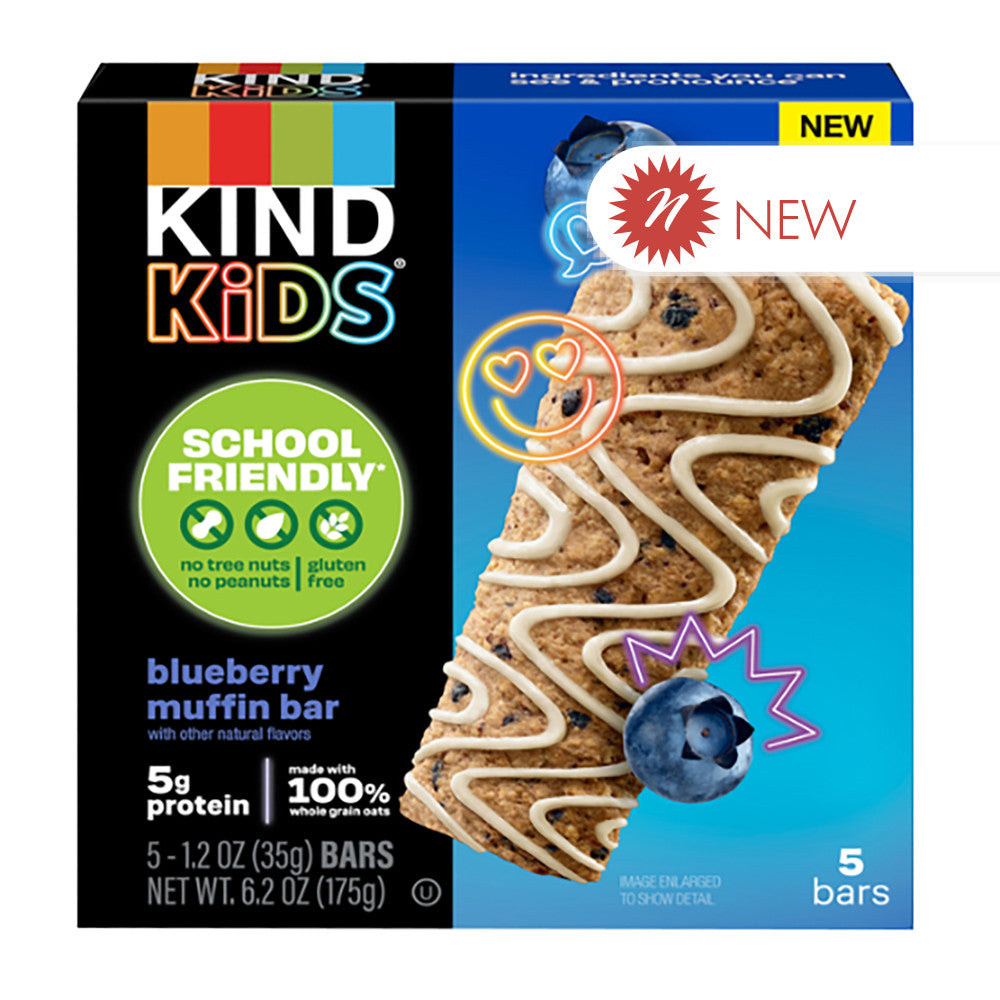 Wholesale Kind Blueberry Muffin Oat Kids Bar 5 Count 1.2 Oz Box- Bulk