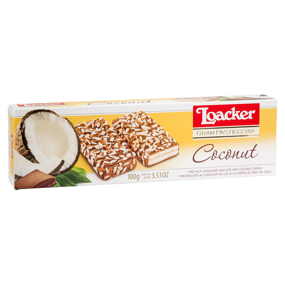 Wholesale Loacker Pasticceria Coconut Biscuits 3.53 Oz Box-12ct Case Bulk