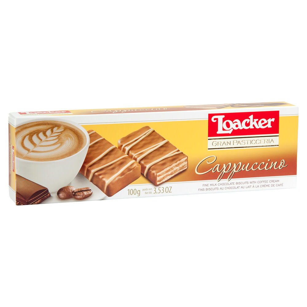 Wholesale Loacker Pasticceria Cappuccino Biscuits 3.53 Oz Box-12ct Case Bulk