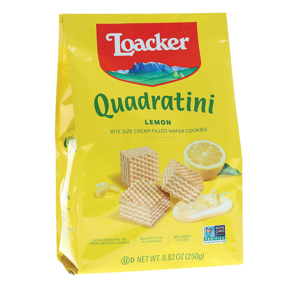 Wholesale Loacker Quadratini Lemon 8.82 Oz Bag-6ct Case Bulk