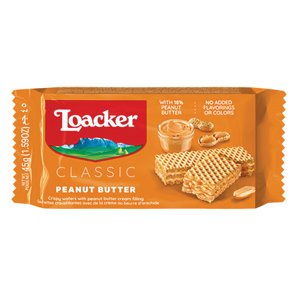 Wholesale Loacker Classic Peanut Butter Wafer 1.59 Oz Bag- Bulk