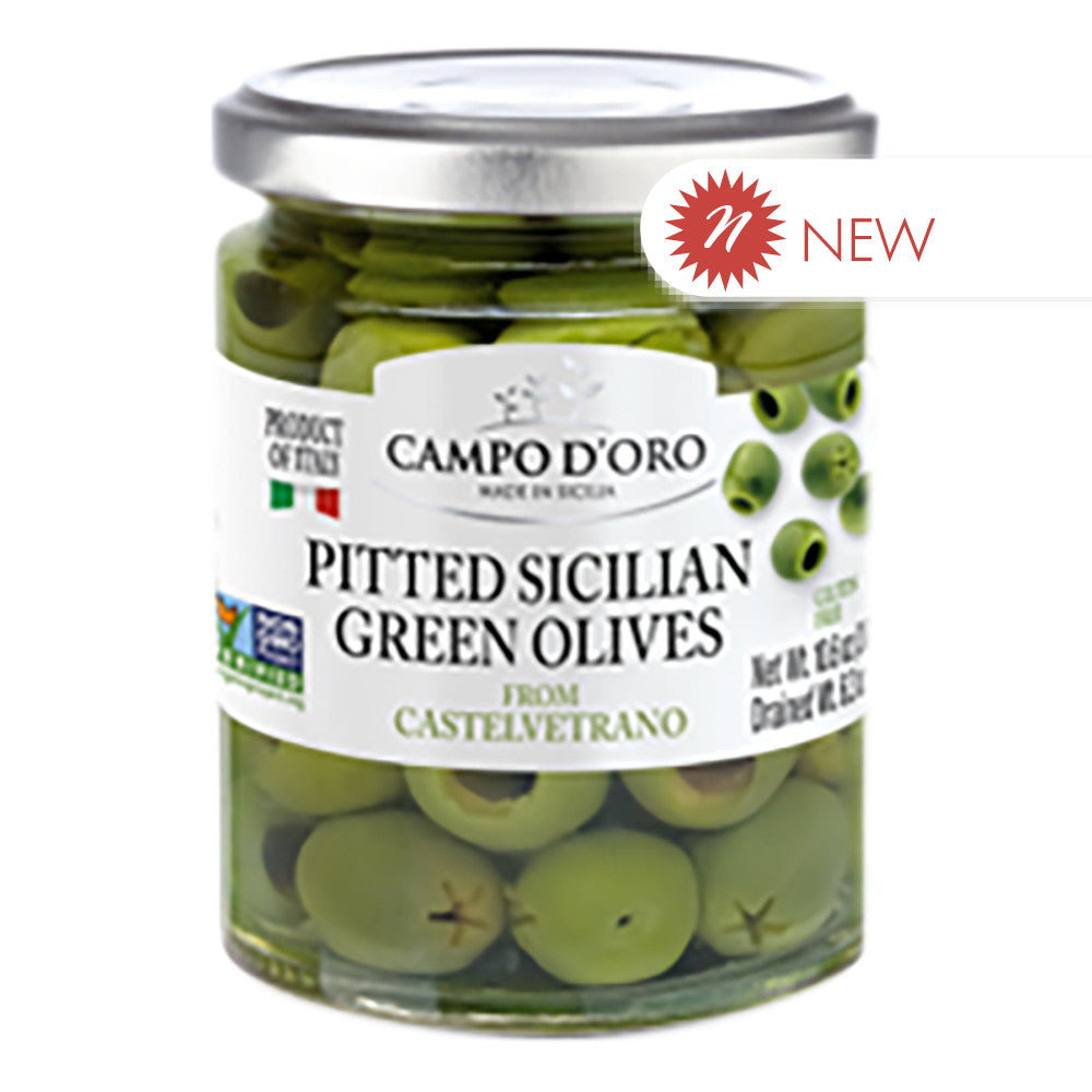 Wholesale Campo D'Oro - Pittedsicilin Green Olives - 10.6Oz- Bulk