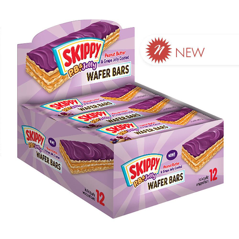 Wholesale Skippy - Wafer Bars - Peanut Butter & Grain Jelly Covered - 1.3Oz- Bulk