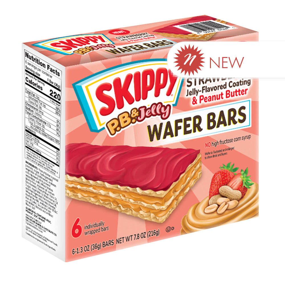 Wholesale Skippy - Wafer Bars - Pb&Strw Jelly Covered - (6Ct) - 7.8Oz- Bulk