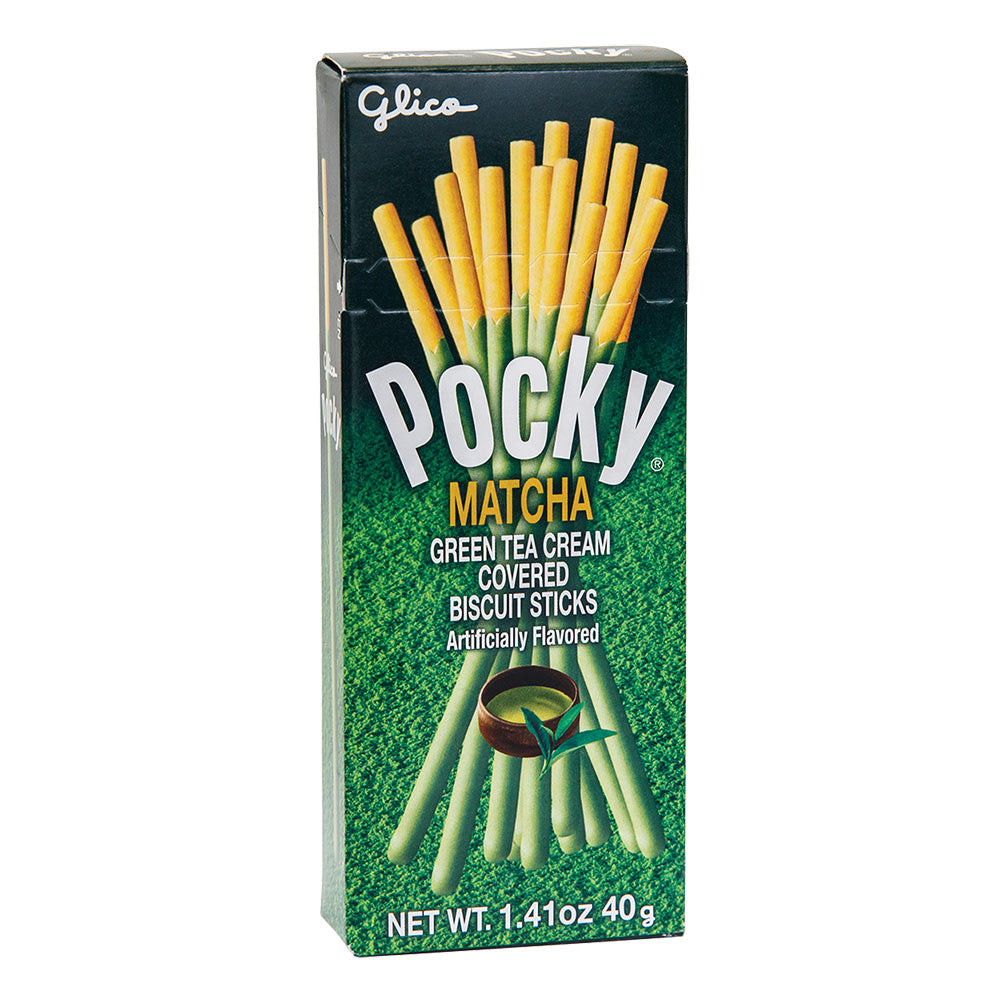 Wholesale Pocky Matcha Green Tea Covered Biscuit Sticks 1.41 Oz Box- Bulk