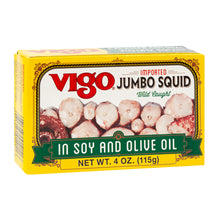 Wholesale Vigo Jumbo Squid In Soy And Olve Oil 4 Oz Tin- Bulk