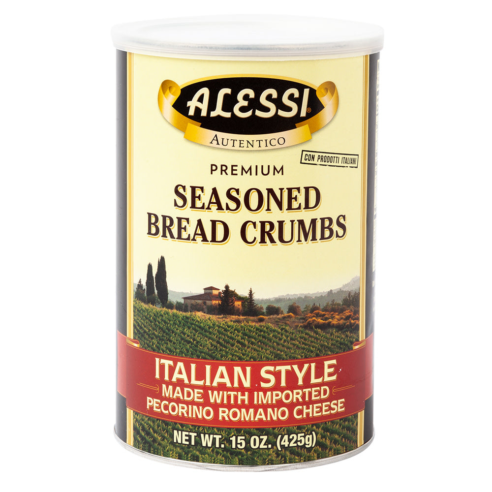 Wholesale Alessi Italian Style Seasoned Bread Crumbs 15 Oz Canister- Bulk