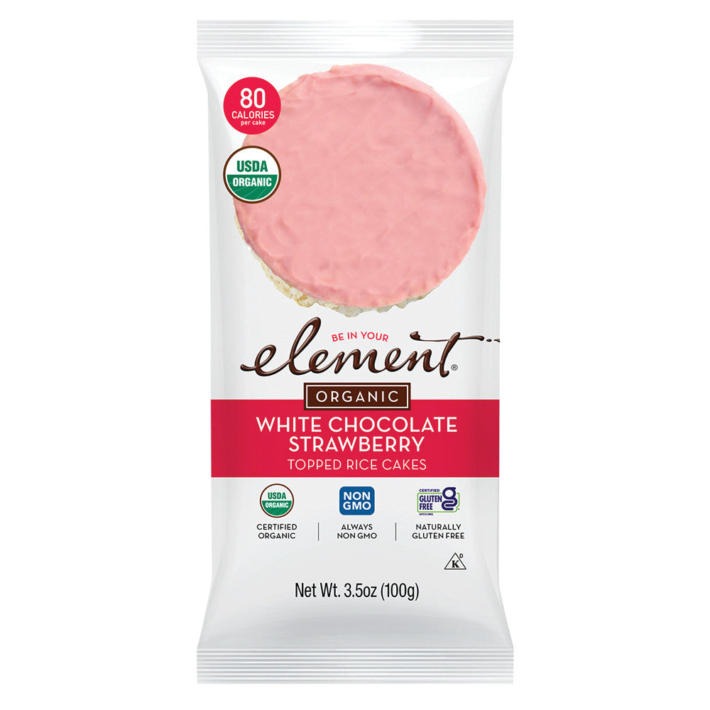 Wholesale Element White Chocolate Strawberry Rice Cakes 6 Ct 3.5 Oz- Bulk