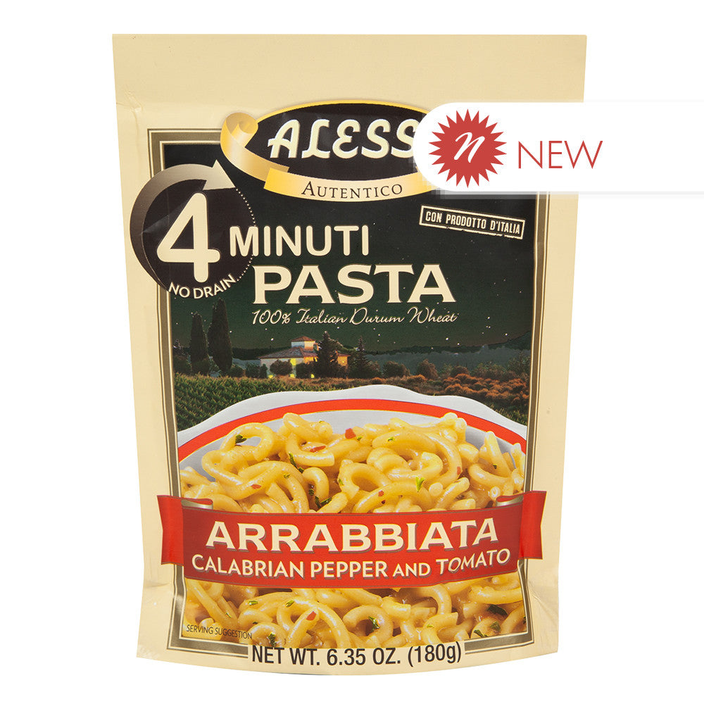 Wholesale Alessi 4 Minute Arrabbiata Pasta 6.35 Oz Pouch- Bulk
