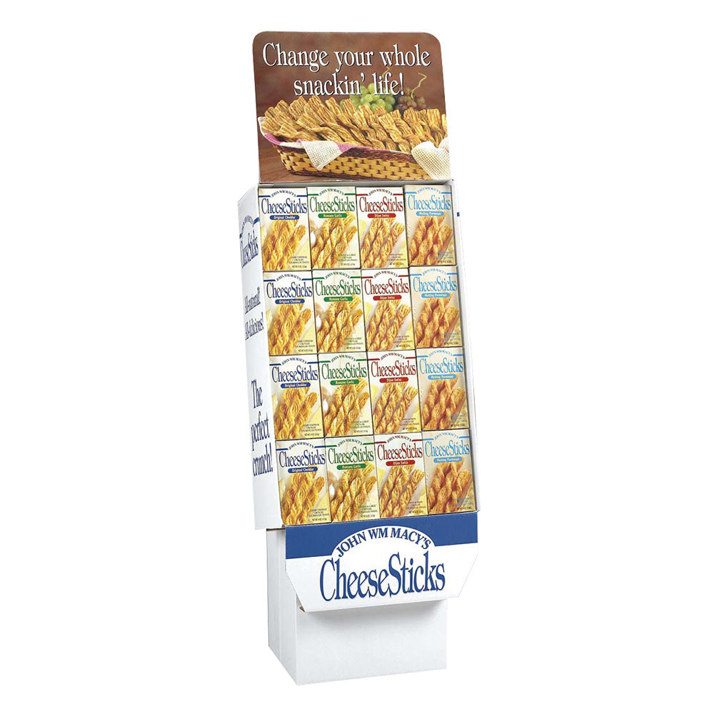 Wholesale John Wm. Macy'S Assorted Cheesesticks 4 Oz Shipper-48ct Case Bulk