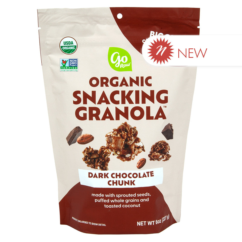 Wholesale Go Raw Dark Chocolate Chunk Snacking Granola 8 Oz Bag- Bulk