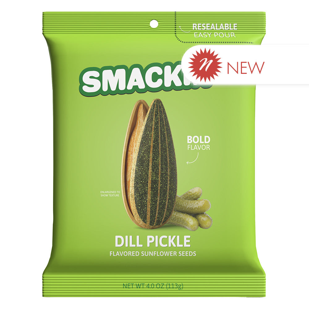 Wholesale Smackin' Dill Pickle Sunflower Seeds 4 Oz Bag- Bulk