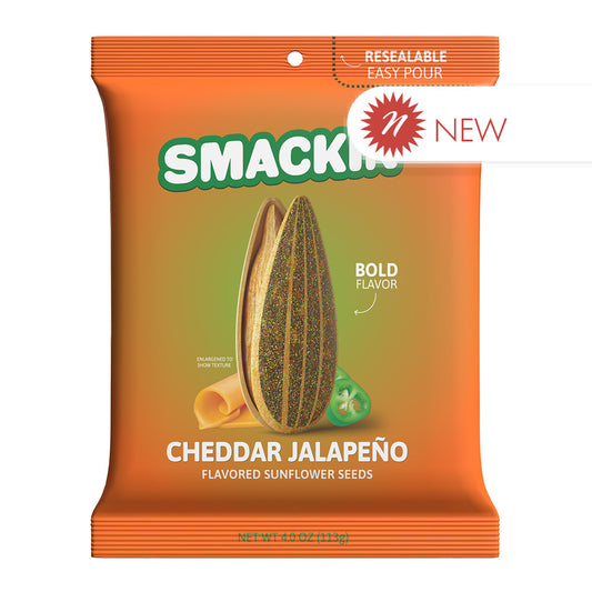 Wholesale Smackin' Cheddar Jalapeno Sunflower Seeds 4 Oz Bag- Bulk