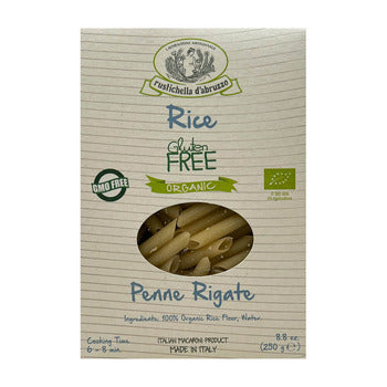 Wholesale Rustichella Dried Organic Gluten Free Brown Rice Penne Pasta 8.8oz-12ct Case Bulk