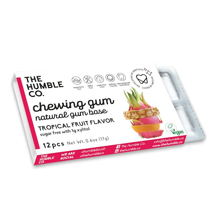 The Humble Co. Natural Chewing Gum Tropical Fruit Flavor