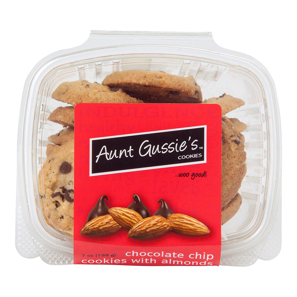 Wholesale Aunt Gussie'S Chocolate Chip Cookies With Almonds 7 Oz Tub- Bulk