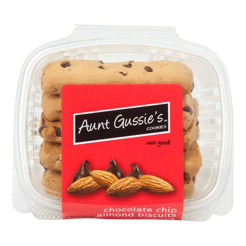 Wholesale Aunt Gussie'S Chocolate Chip Almond Biscuits 8 Oz Tub- Bulk