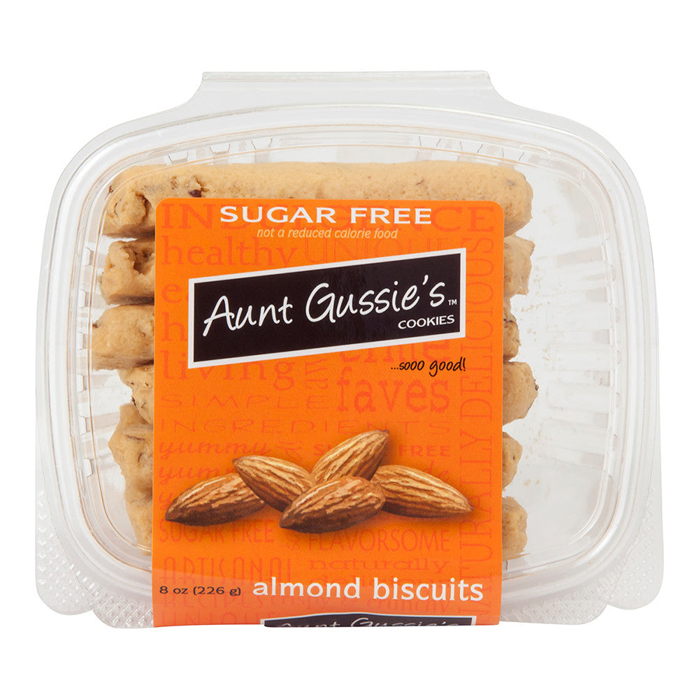 Wholesale Aunt Gussie'S Sugar Free Almond Biscuits 8 Oz Tub- Bulk