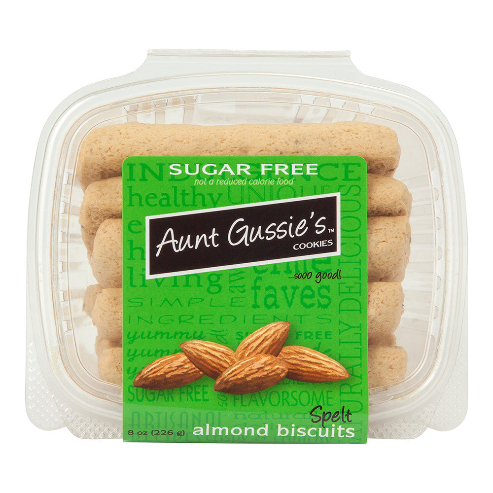 Wholesale Aunt Gussie'S Sugar Free Spelt Almond Biscuits 8 Oz Tub- Bulk
