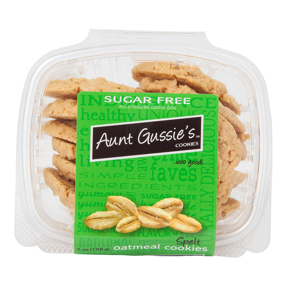 Wholesale Aunt Gussie'S Sugar Free Spelt Oatmeal Cookies 7 Oz Tub- Bulk
