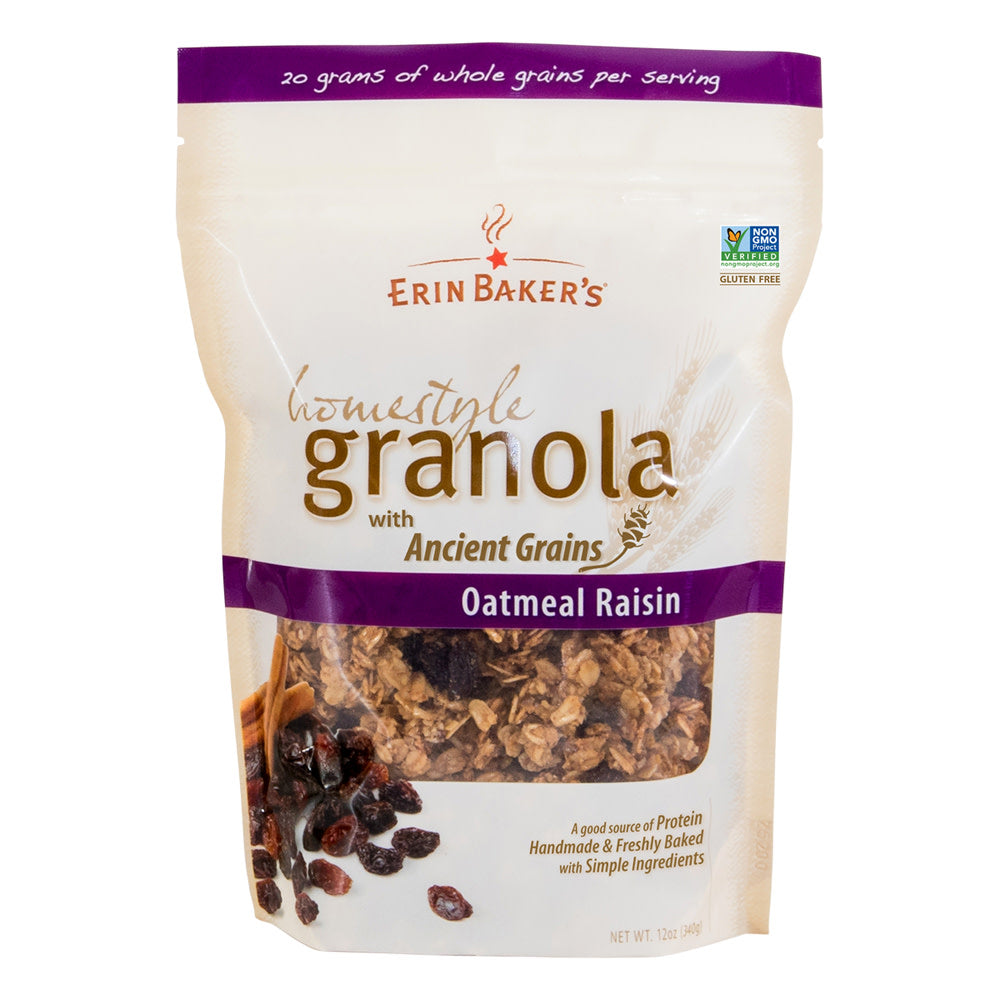 Wholesale Erin Baker'S Oatmeal Raisin Granola 12 Oz Pouch- Bulk