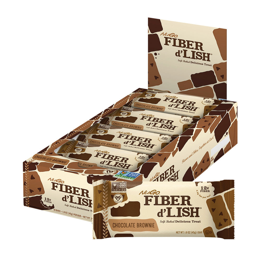 Wholesale Nugo Fiber D'Lish Chocolate Brownie Bar 1.6 Oz- Bulk