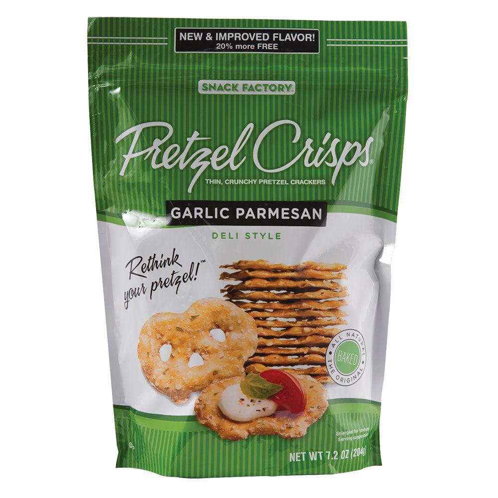 Wholesale Pretzel Crisps Garlic Parmesan 7.2 Oz Bag-12ct Case Bulk