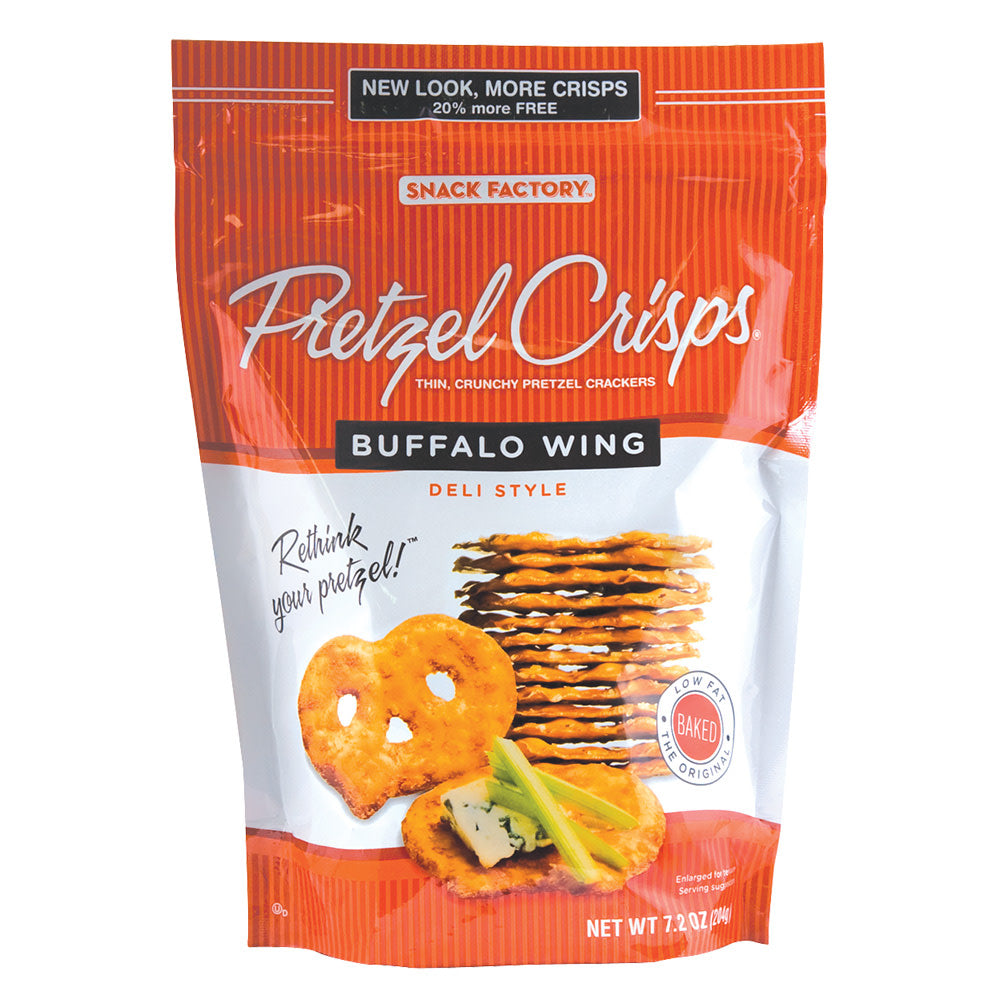 Wholesale Pretzel Crisps Buffalo Wing 7.2 Oz Bag- Bulk