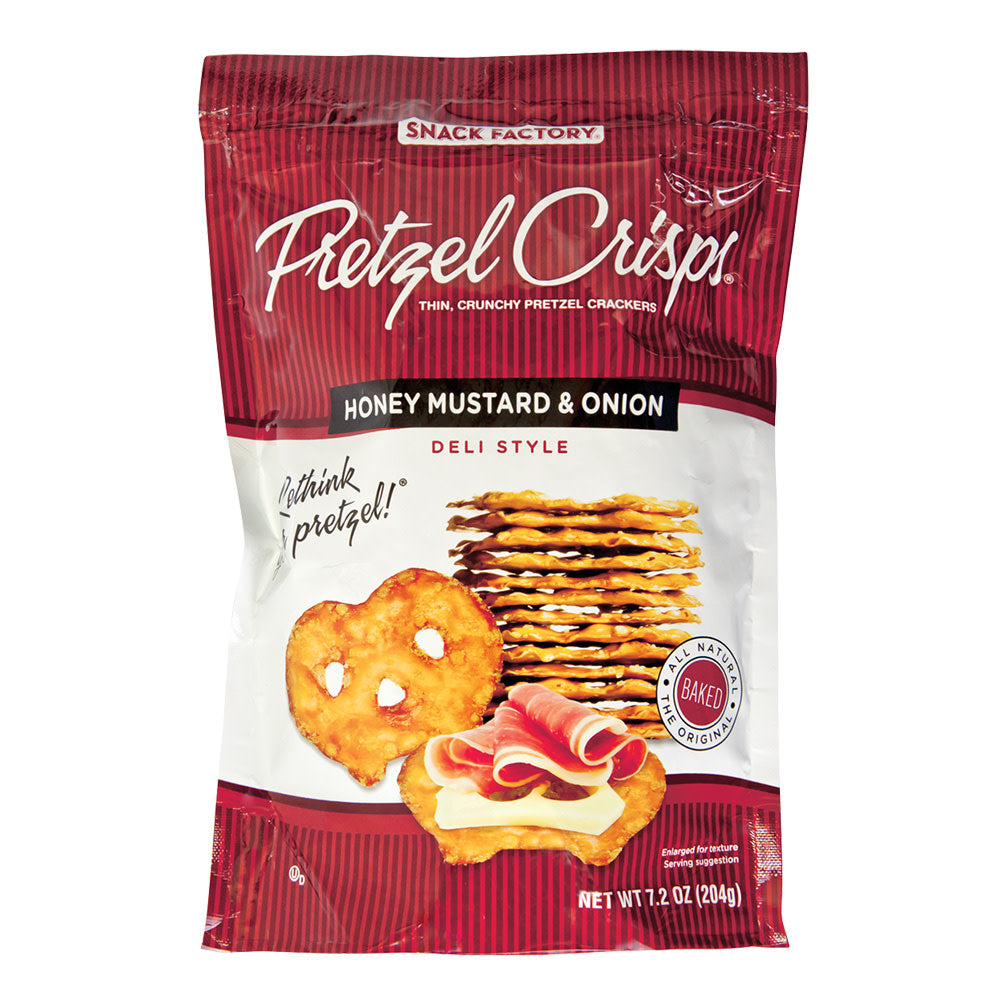 Wholesale Pretzel Crisps Honey Mustard And Onion 7.2 Oz Bag-12ct Case Bulk