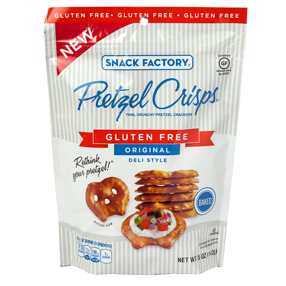 Wholesale Pretzel Crisps Gluten Free Mini Original 5 Oz Pouch-12ct Case Bulk