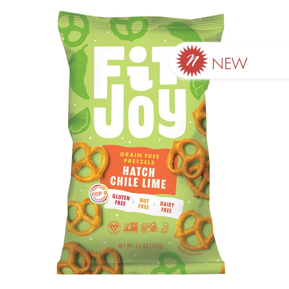 Wholesale Fitjoy Grain Free Chile Lime Pretzel Twists 4.5 Oz Bag-12ct Case Bulk