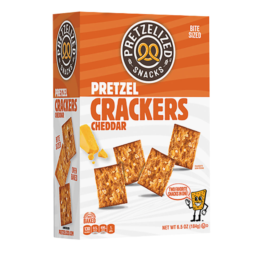 Wholesale Pretzelized Cheddar Pretzel Crackers 6.5 Oz Box-12ct Case Bulk