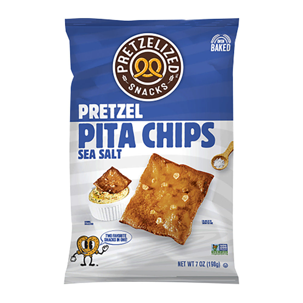 Wholesale Pretzelized Sea Salt Pretzel Pita Chips 7 Oz Bag- Bulk
