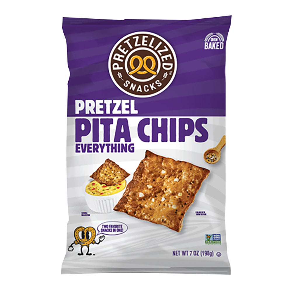 Wholesale Pretzelized Everything Pretzel Pita Chips 7 Oz Bag-12ct Case Bulk