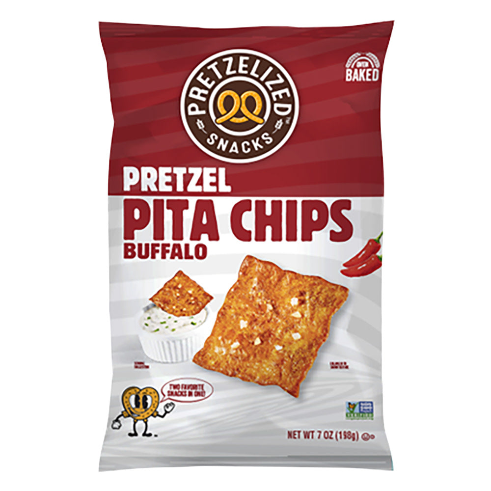Wholesale Pretzelized Buffalo Pretzel Pita Chips 7 Oz Bag- Bulk
