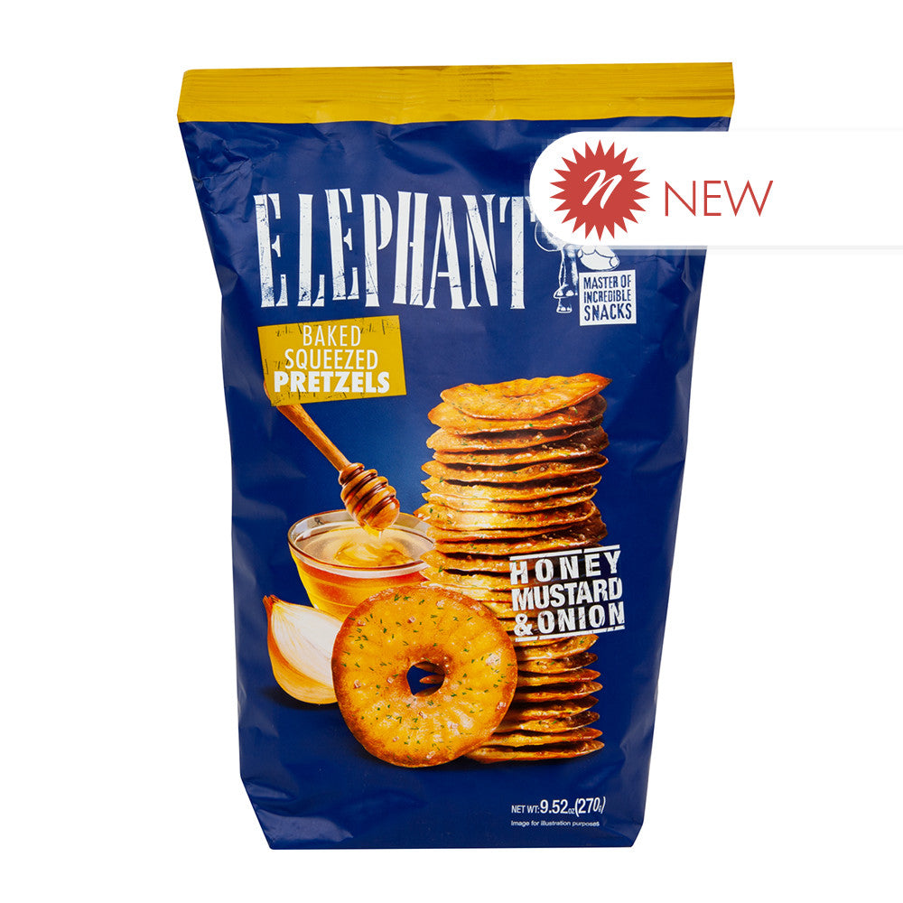 Wholesale Elephant - Pretzels - Honey Mustard Onion - 9.58Oz- Bulk