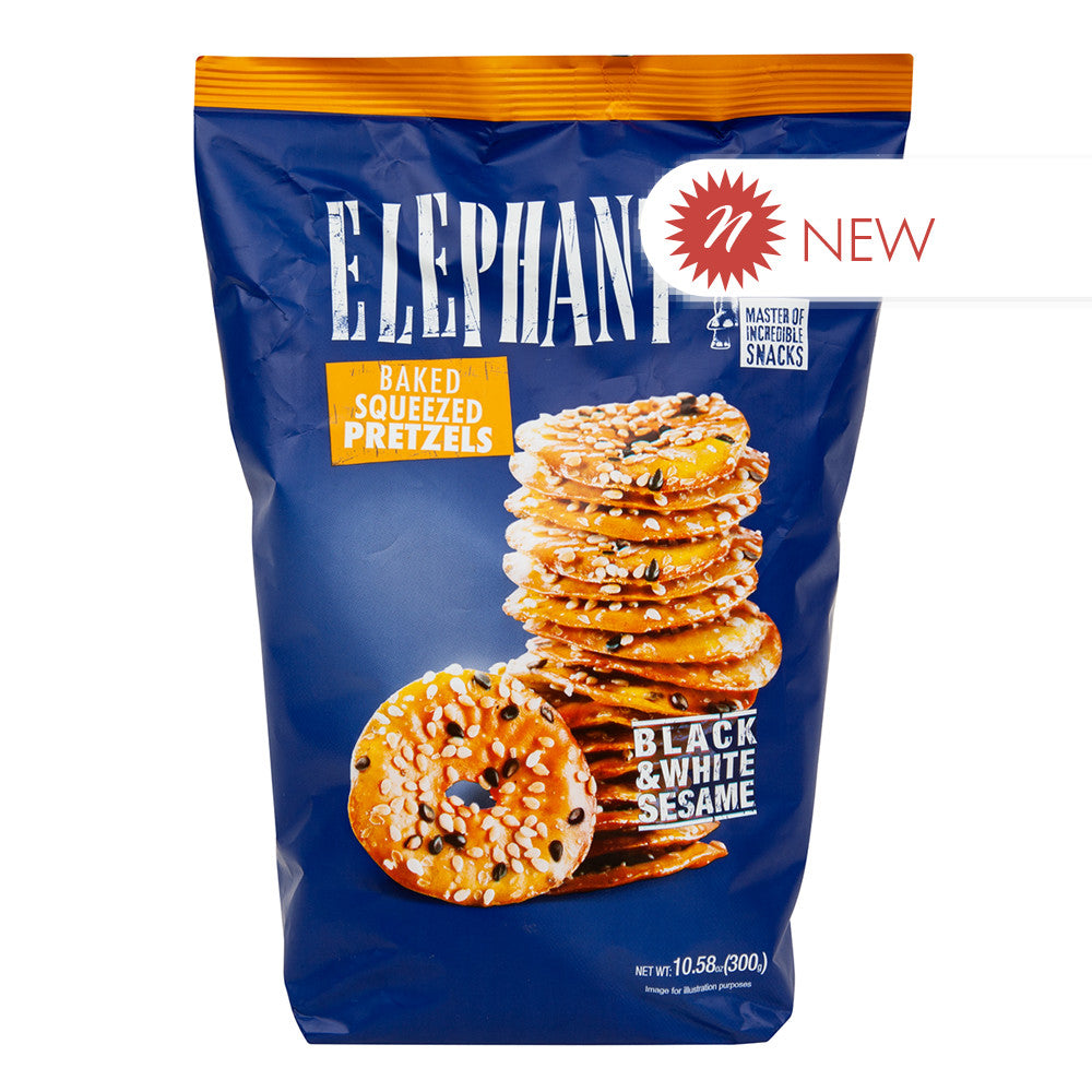 Wholesale Elephant - Pretzels - Black & Wht Sesame - 10.58Oz- Bulk