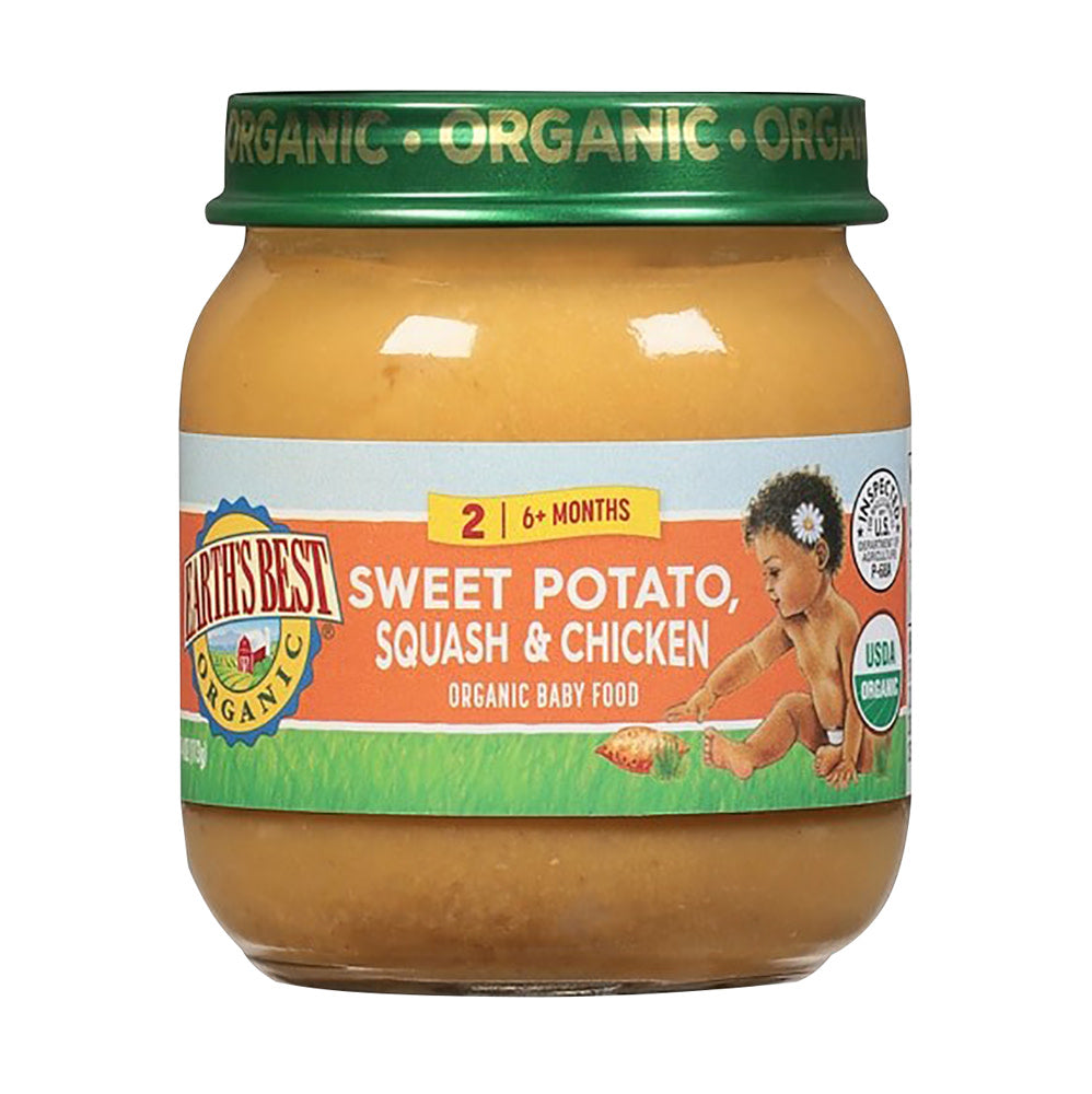 Wholesale Earth'S Best - Sweet Potato Sqs/Chicken Jar - 4Oz-10ct Case Bulk