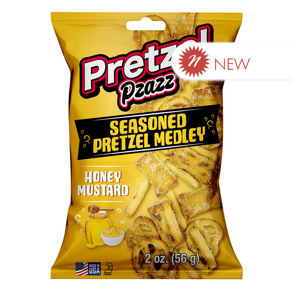 Wholesale Pretzel Pzazz Honey Mustard Seasoned Pretzel Medley 2 Oz Bag- Bulk