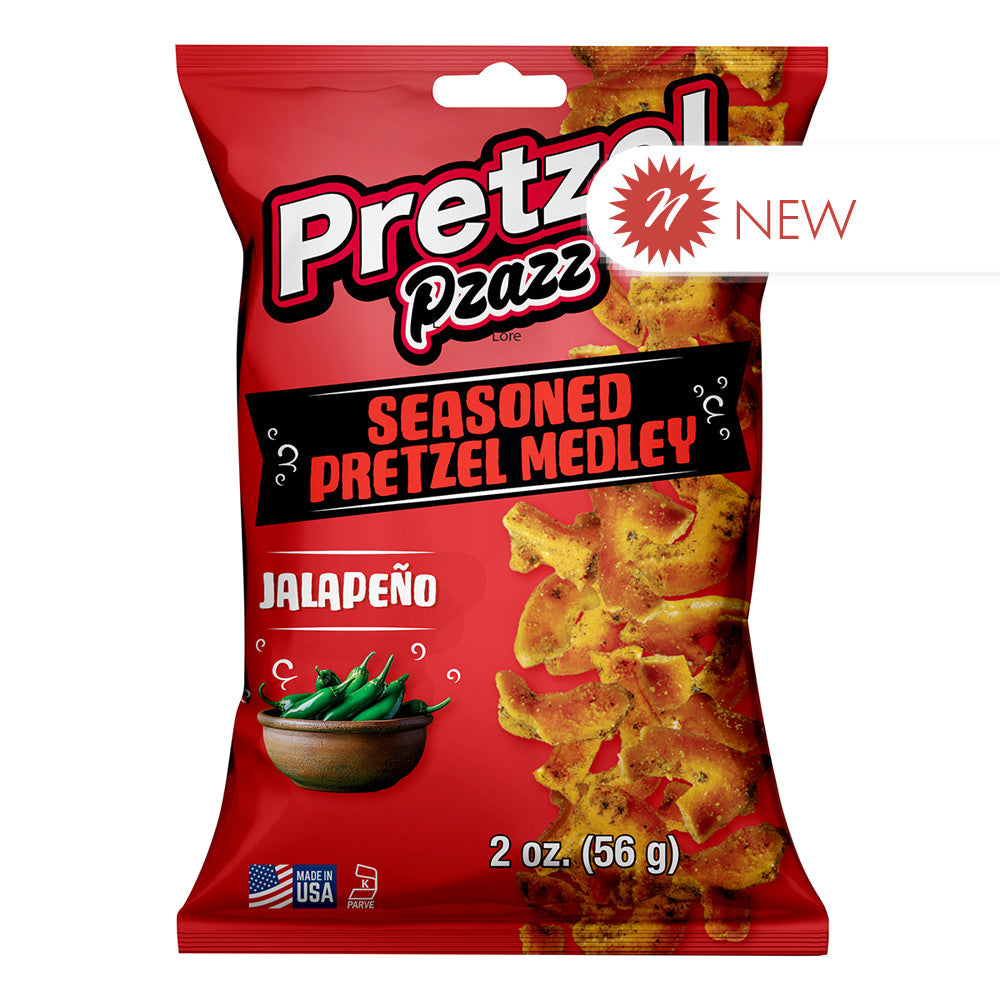 Wholesale Pretzel Pzazz Jalapeno Seasoned Pretzel Medley 2 Oz Bag- Bulk