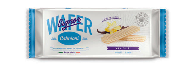 Wholesale Cabrioni Wafers – Vanilla 150 GM-26ct Case Bulk