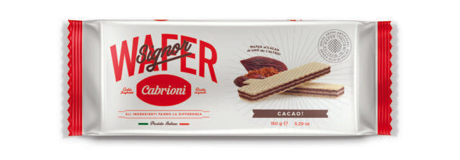 Wholesale Cabrioni Wafers – Chocolate 150 GM-26ct Case Bulk