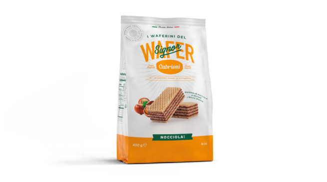 Wholesale Cabrioni Wafer Bag – Hazelnut 400 GM-10ct Case Bulk