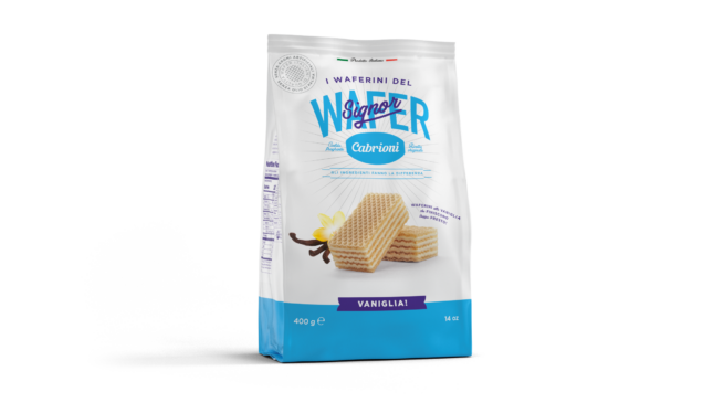 Wholesale Cabrioni Wafer Bag – Vanilla 400 GM-10ct Case Bulk