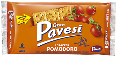 Pavesi Tomato and Grana Padano Cracker Snack 280 GR