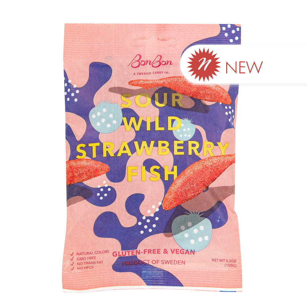 Wholesale Bonbon - Sour Wild Strawberry Fsh - 5.2Oz - Pk14- Bulk