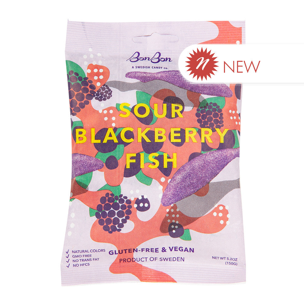 Wholesale Bonbon - Sour Blackberry Fish - 5.2Oz- Bulk